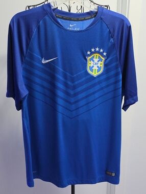 Nike Blue Brazil CBF Men's Soccer Jersey